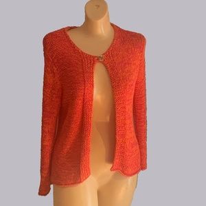 Fun Orange & Pink Christina Rotelli Cardigan Small